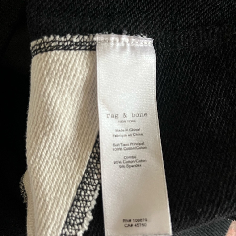 Rag & Bone Black and White Colorblock Cotton Crewneck Sweatshirt Like New size M - Picture 9 of 10